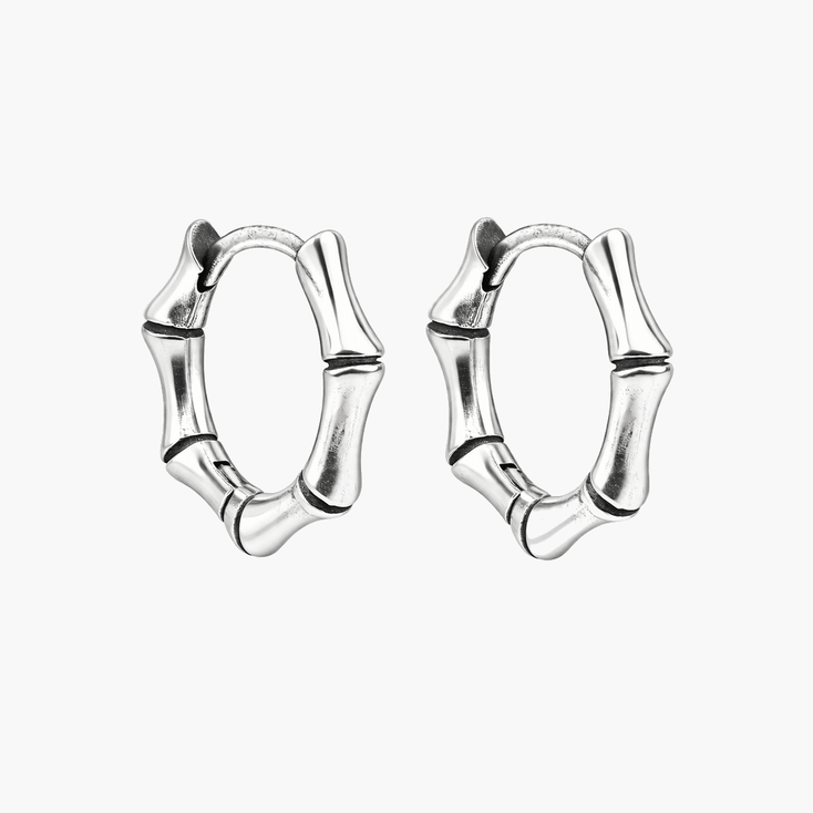 Bamboo Sterling Silver Earring-Earring-Kompsós