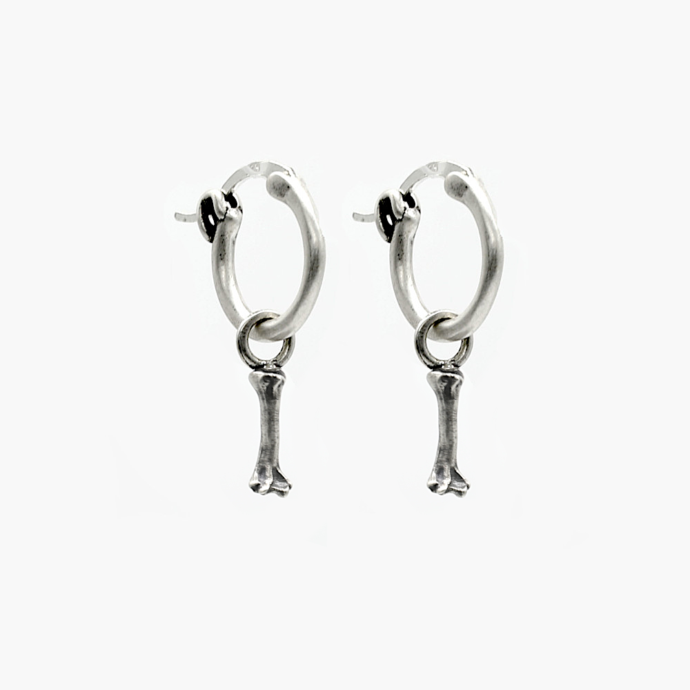 Bone Sterling Silver Earring-Earring-Kompsós