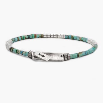 Bracelet With Arizona Turquoise And Sterling Silver Beads-Bracelet-Kompsós