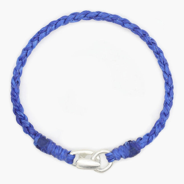 Braided "Antibes" Bracelets With Silver Clasp (Navy Blue)-Kompsós
