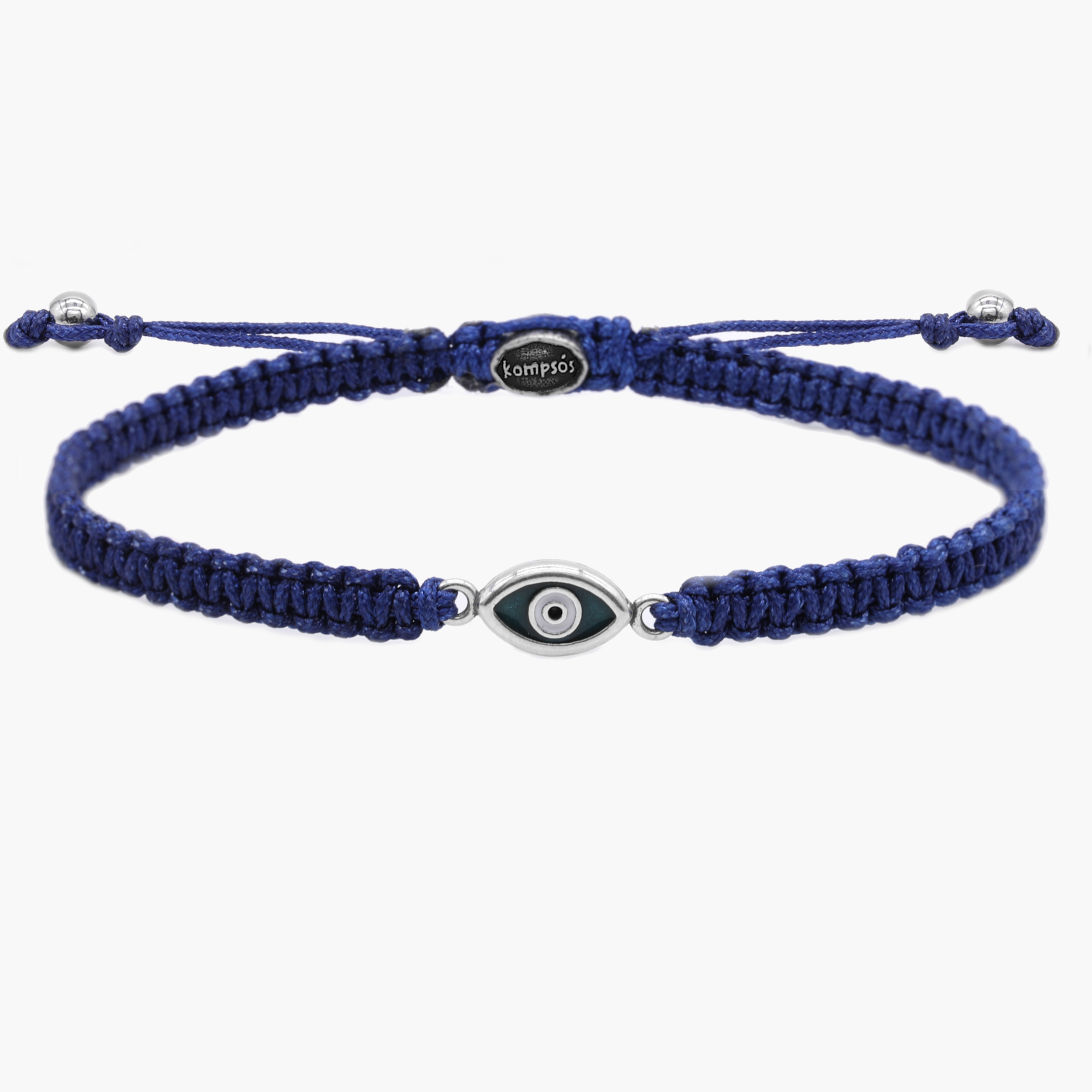 Braided Evil Eye Bracelet (Navy Blue)-Kompsós