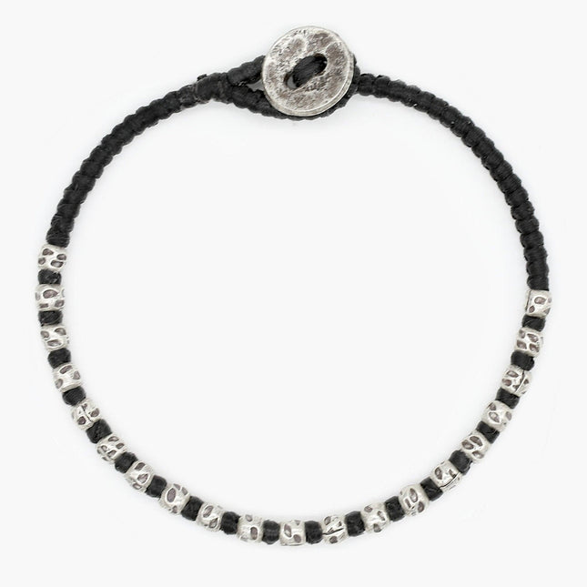 Braided "Kamasan" Silver Bracelet (Black)-Kompsós