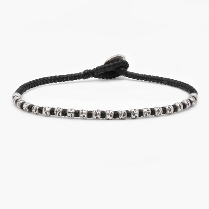 Braided "Kamasan" Silver Bracelet (Black)-Kompsós