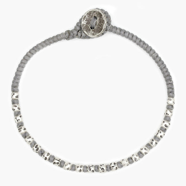 Braided "Kamasan" Silver Bracelet (Grey)-Jewelry-Kompsós