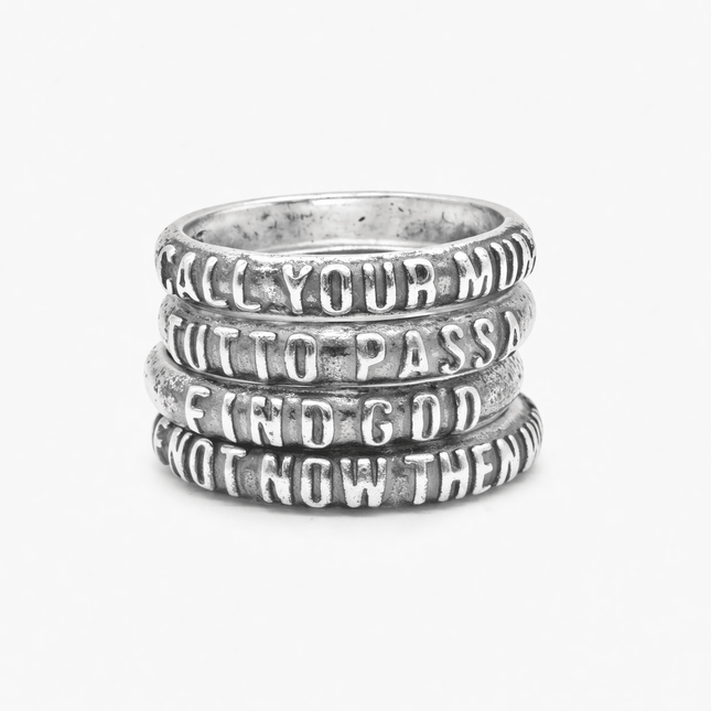 Call Your Mum Sterling Silver Ring Band-Ring-Kompsós