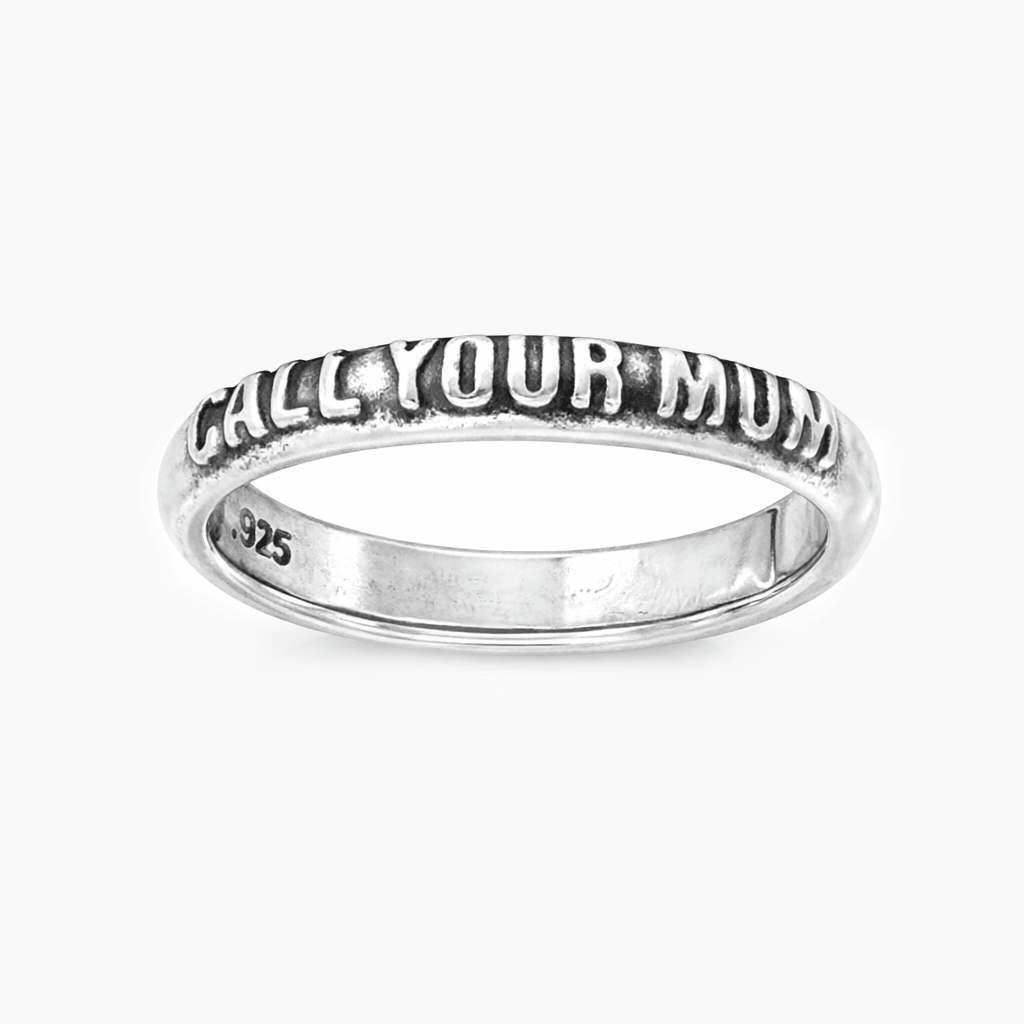 Call Your Mum Sterling Silver Ring Band-Ring-Kompsós