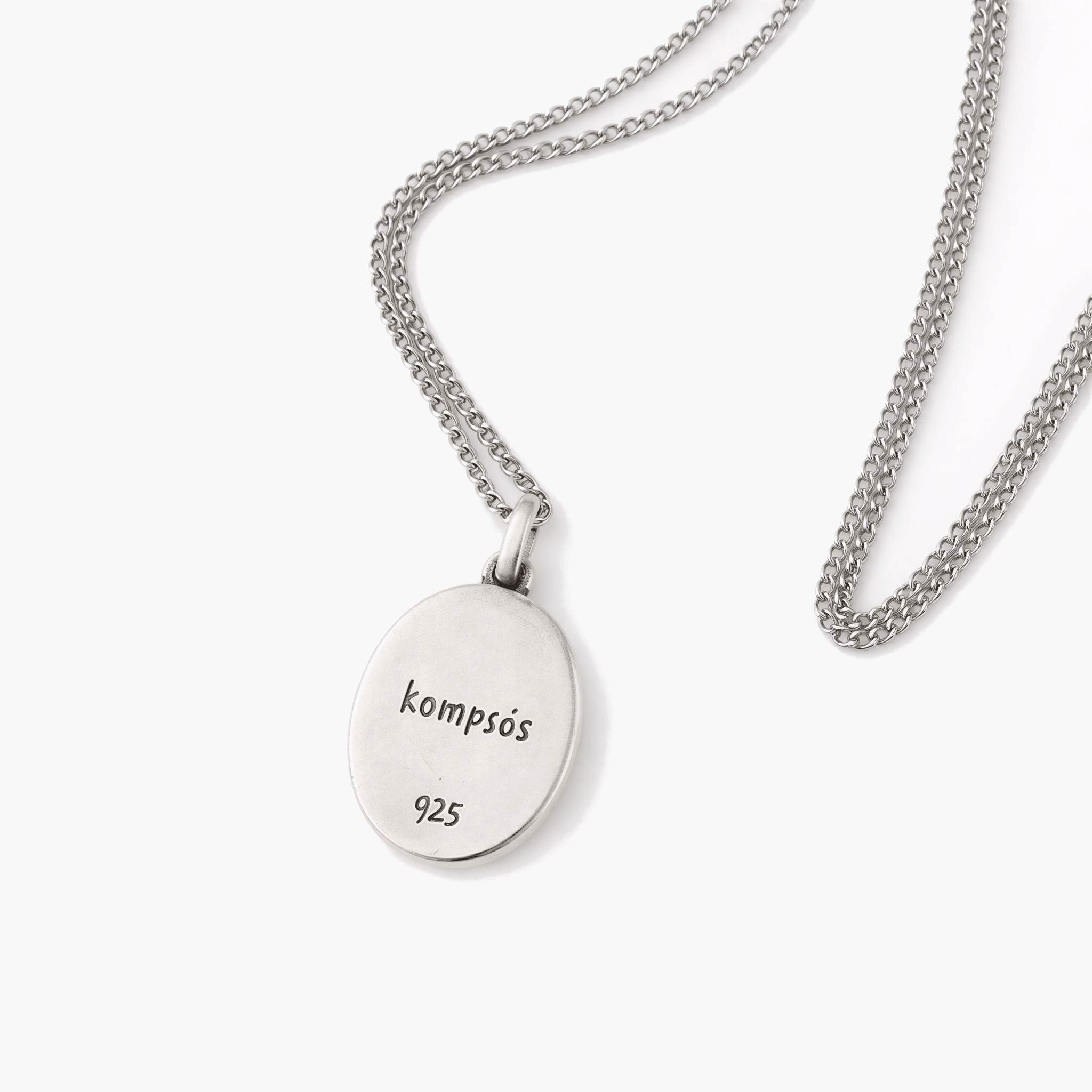 Christ Sterling Silver Necklace With Arizona Turquoise Stone-Necklace-Kompsós