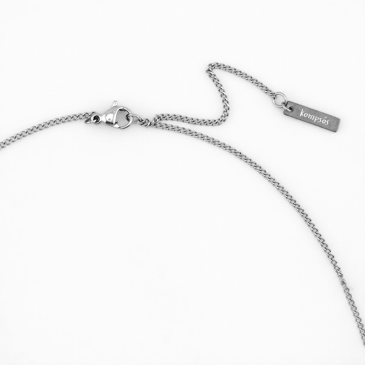 Christ Sterling Silver Necklace With Arizona Turquoise Stone-Necklace-Kompsós