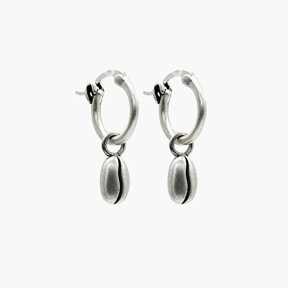 Coffee Bean Sterling Silver Earring-Earring-Kompsós