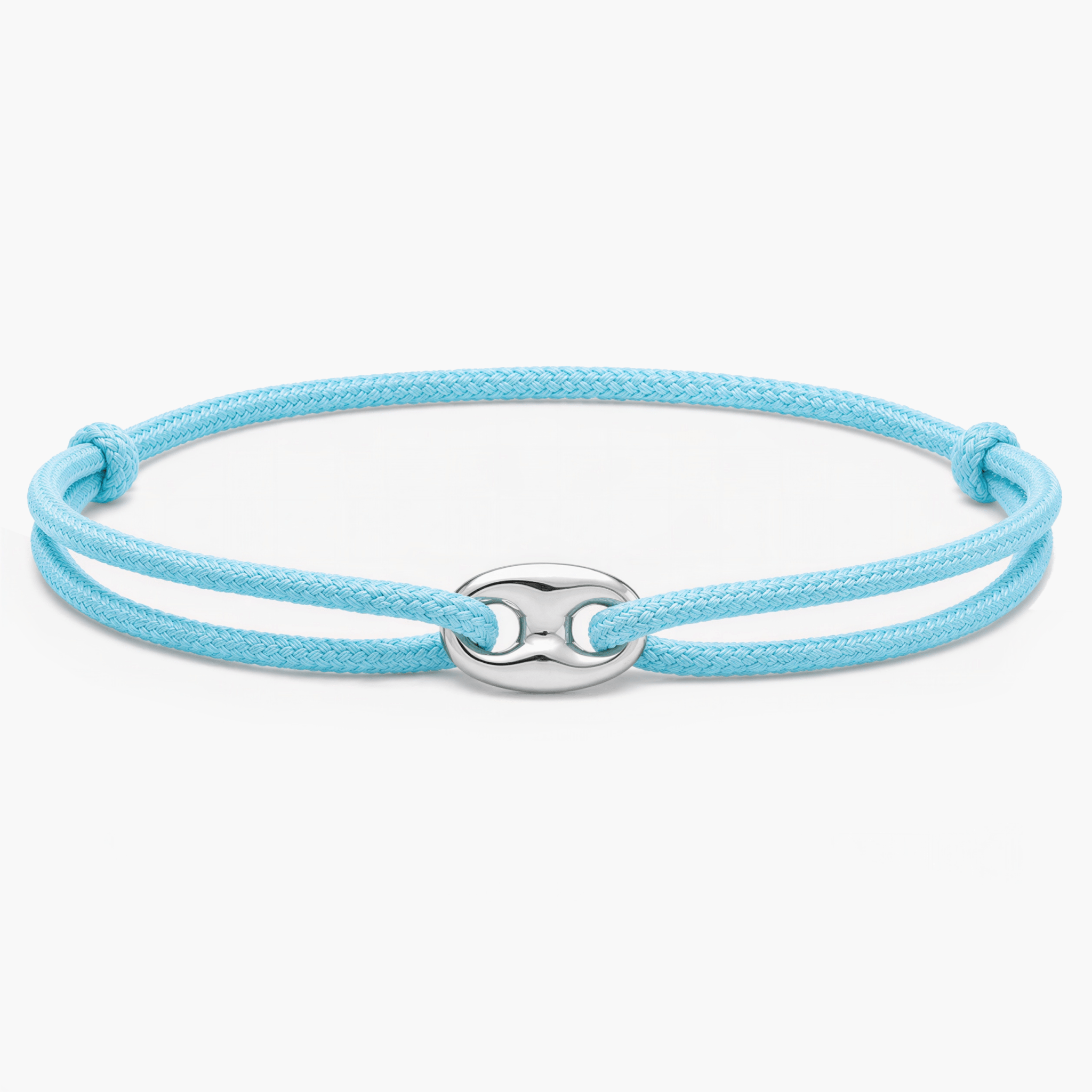 Cord Bracelet With Silver Charm (Light Blue)-Bracelet-Kompsós
