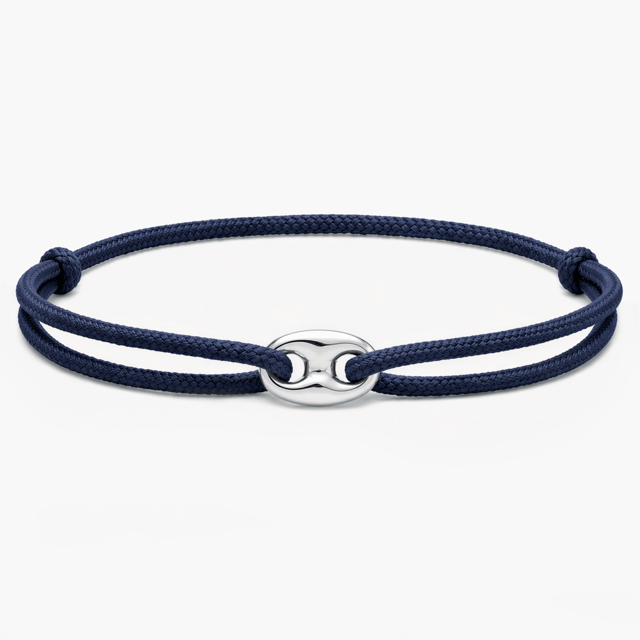 Cord Bracelet With Silver Charm (Navy Blue)-Bracelet-Kompsós