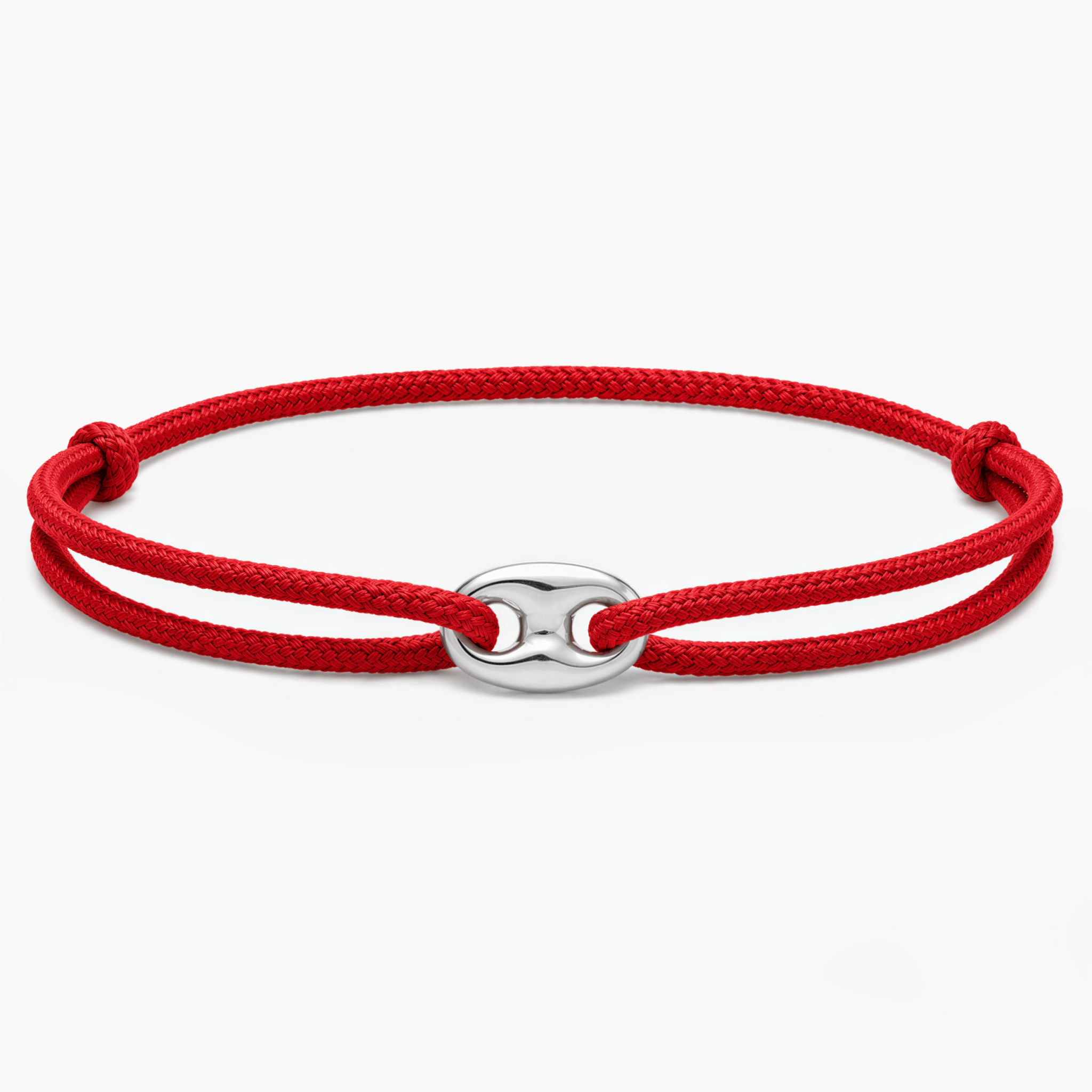 Cord Bracelet With Silver Charm (Red)-Bracelet-Kompsós