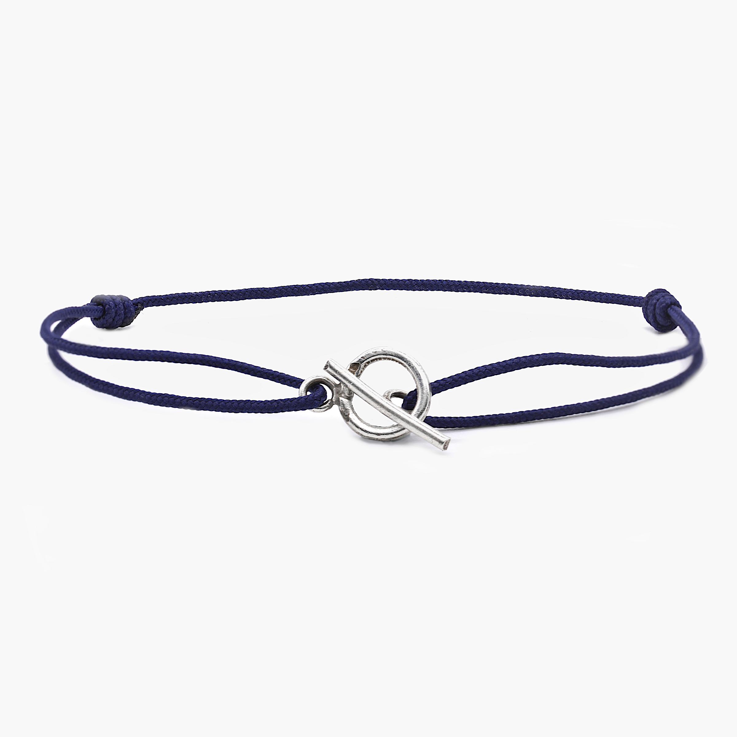 Cord Bracelet With Sterling Silver Toggle (Ocean Blue)-Kompsós