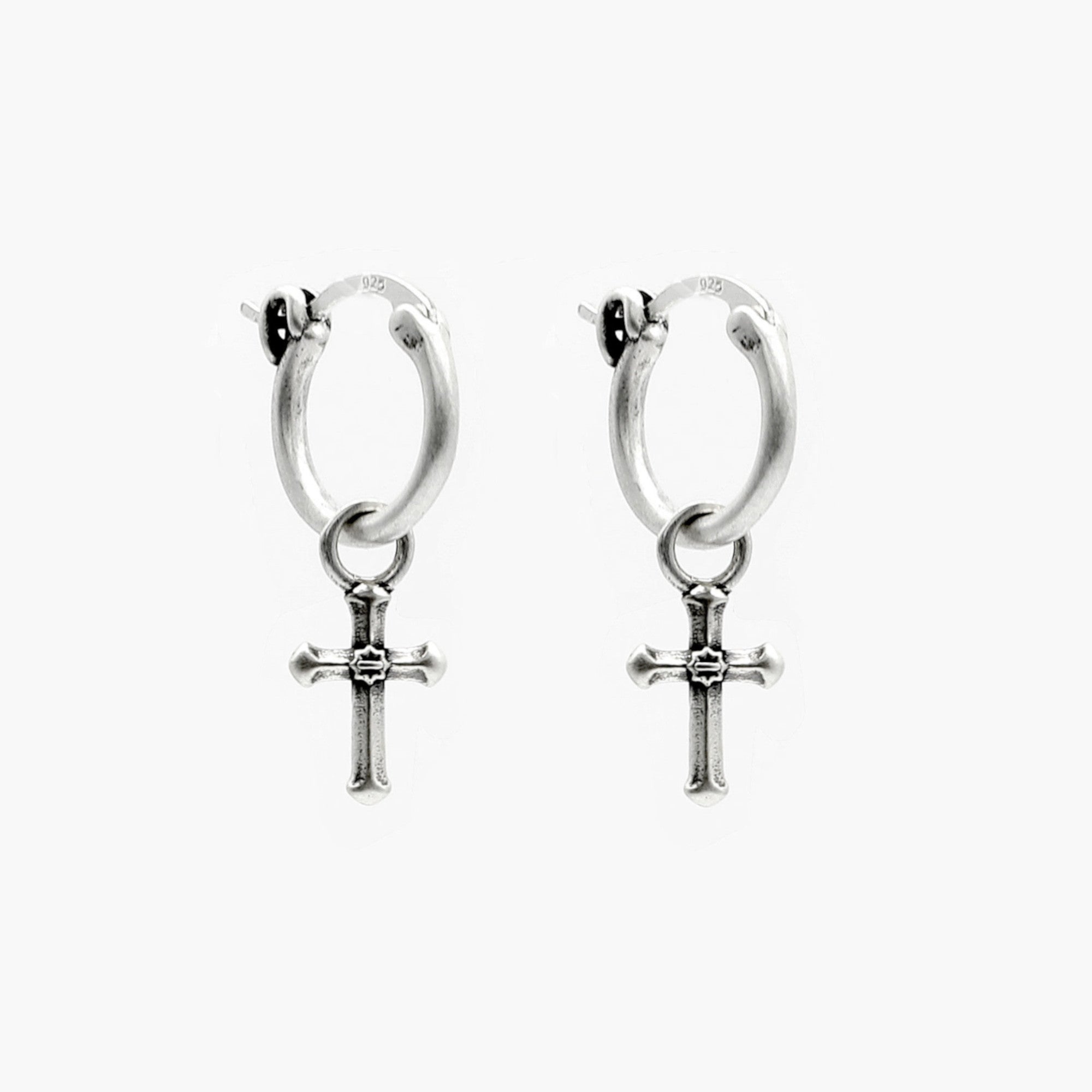 Cross Sterling Silver Earring-Earring-Kompsós
