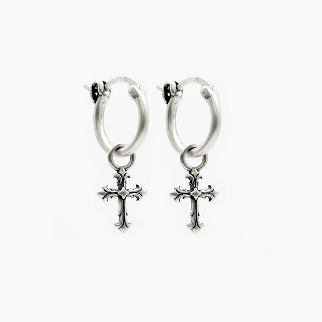 Cross Sterling Silver Earring-Earring-Kompsós