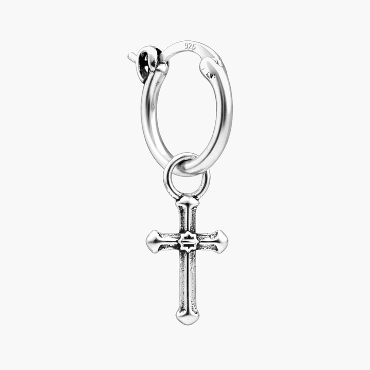 Cross Sterling Silver Earring-Earring-Kompsós