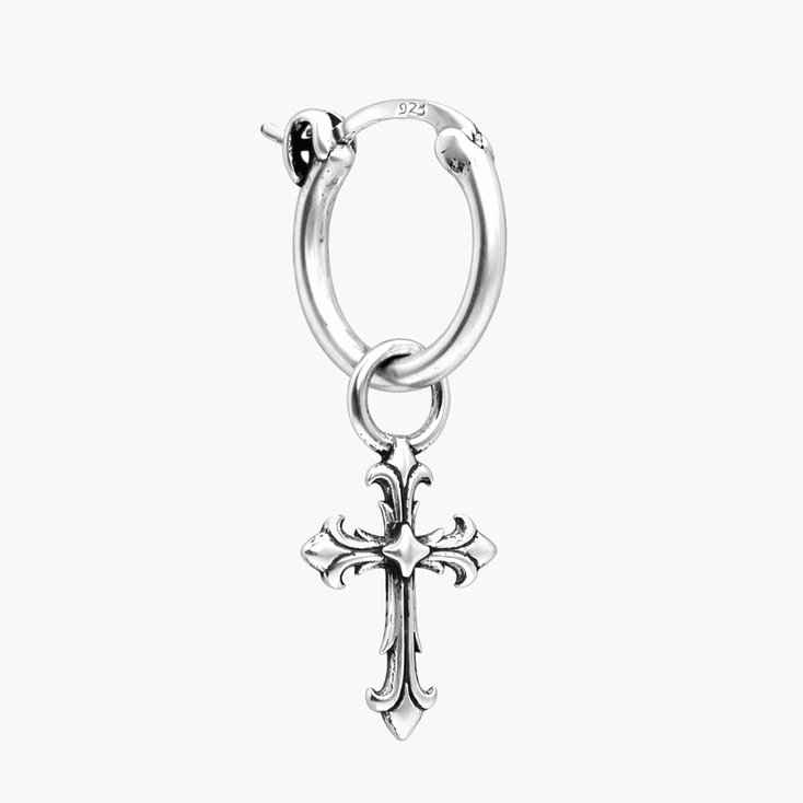 Cross Sterling Silver Earring-Earring-Kompsós