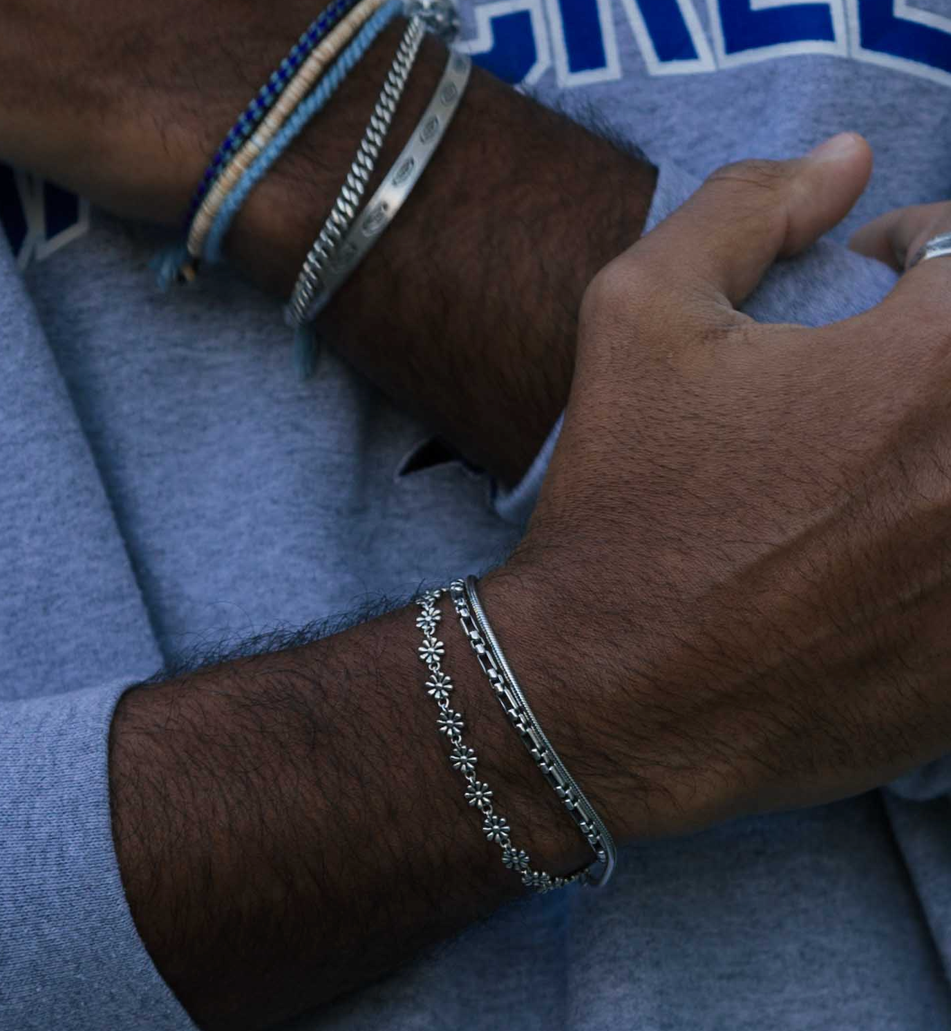 Daisy Sterling Silver Chain Bracelet-Kompsós