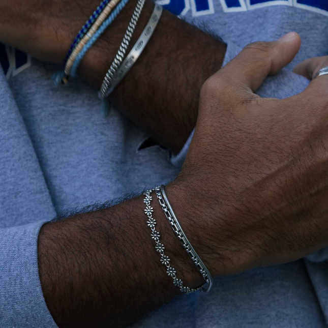 Daisy Sterling Silver Chain Bracelet-Kompsós