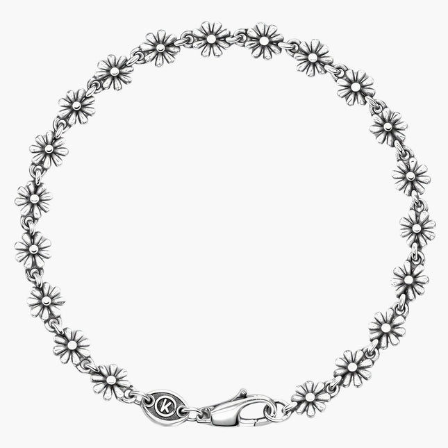Daisy Sterling Silver Chain Bracelet-Bracelet-Kompsós