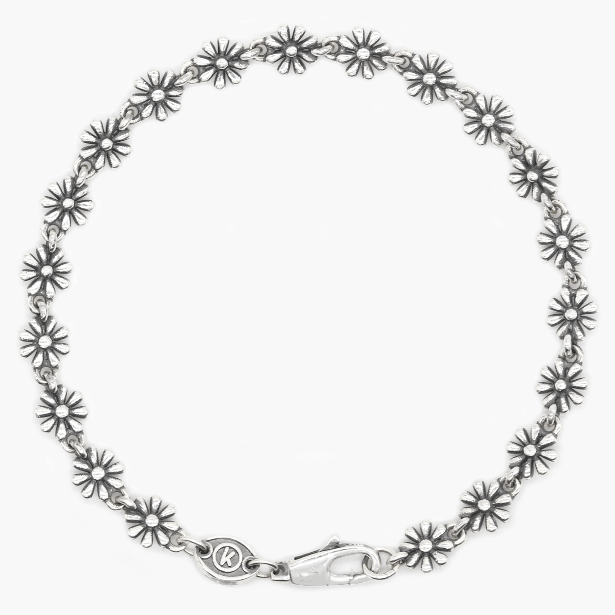 Daisy Sterling Silver Chain Bracelet-Bracelet-Kompsós
