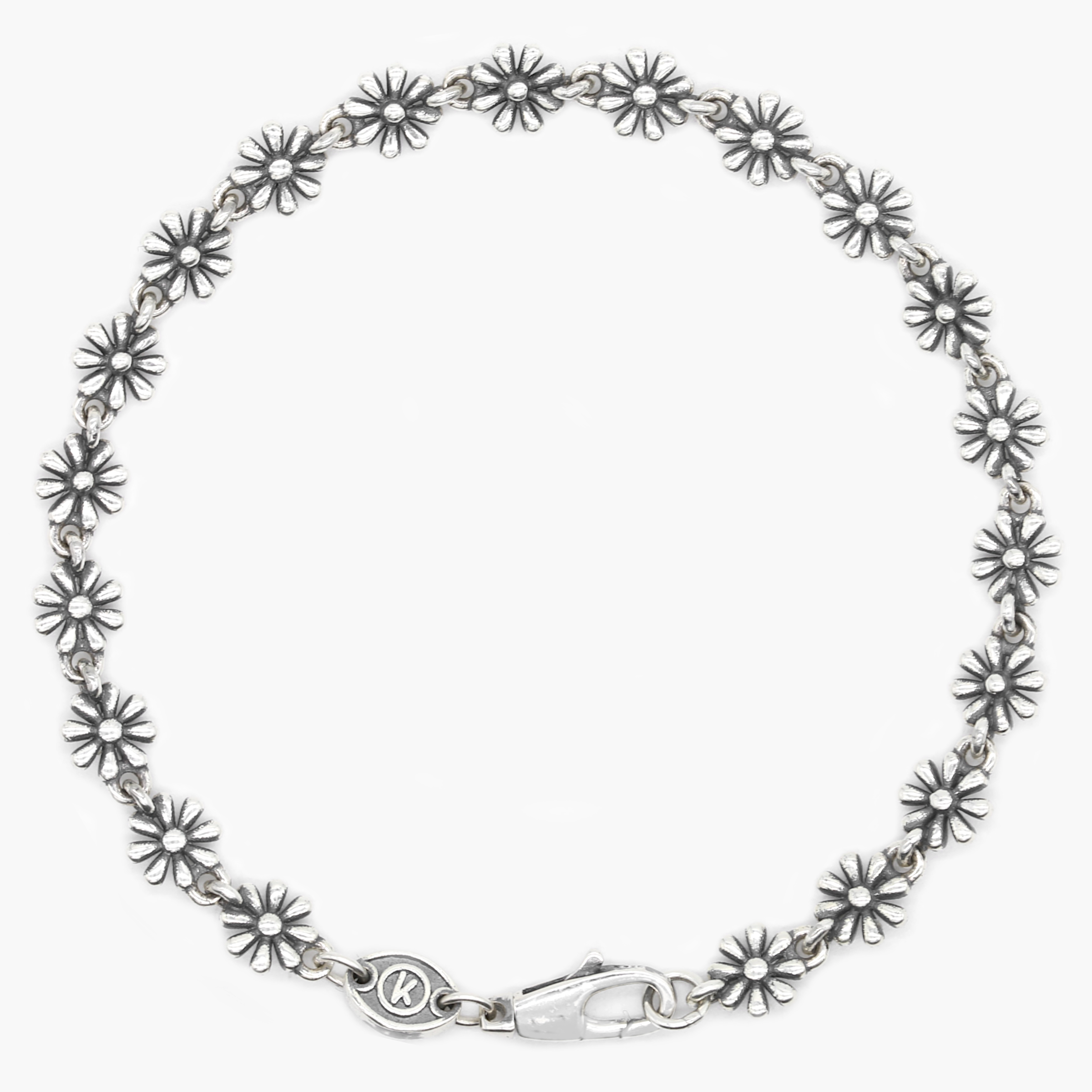 Daisy Sterling Silver Chain Bracelet-Kompsós