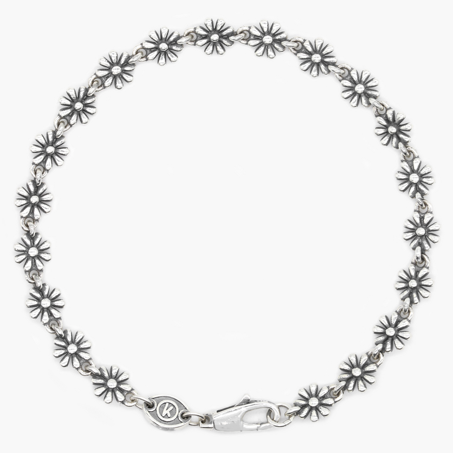 Daisy Sterling Silver Chain Bracelet-Kompsós