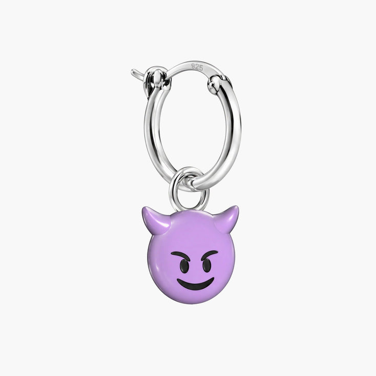 Devil Emoji Sterling Silver Earring-Earring-Kompsós