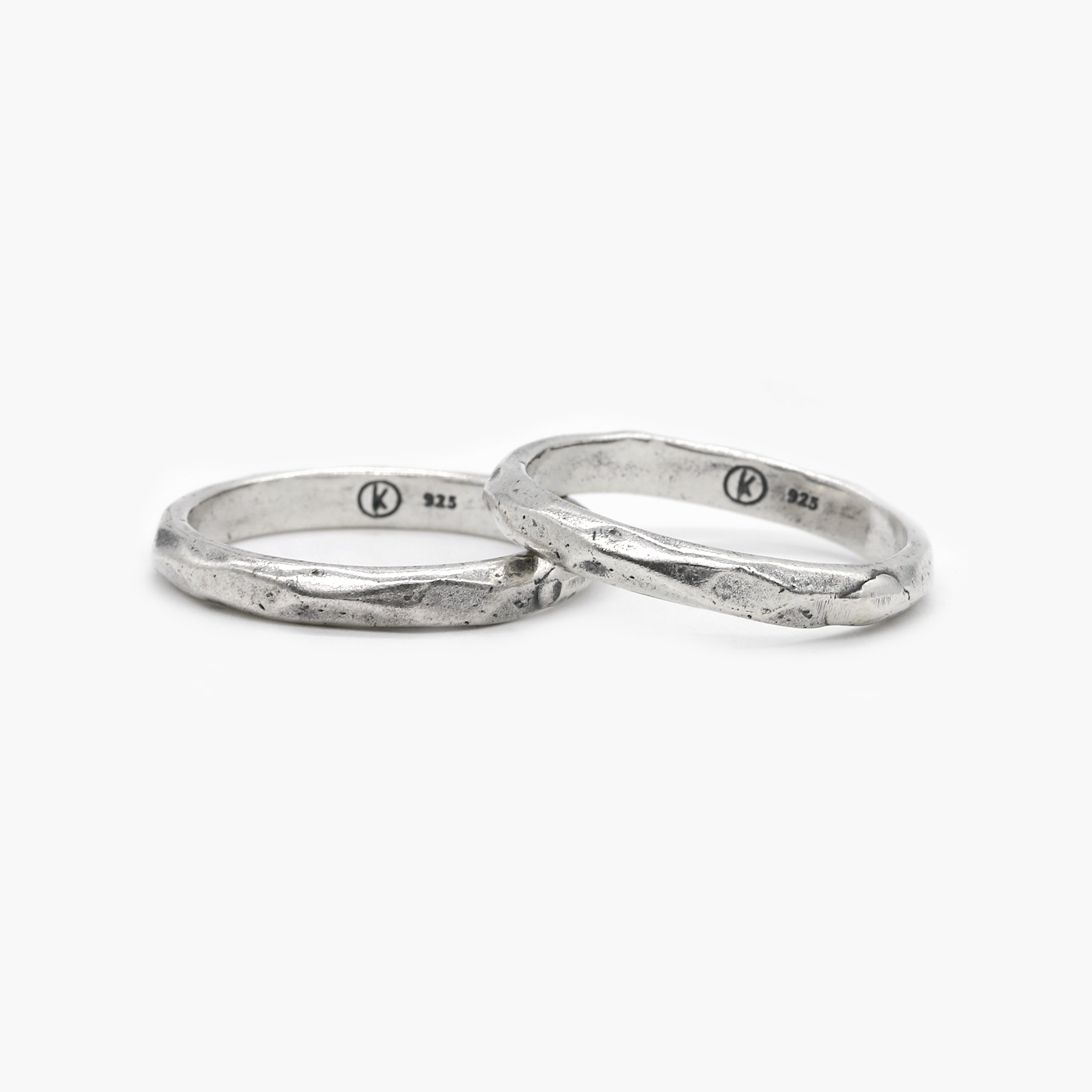 Double Faceted Bands Sterling Silver Ring-Ring-Kompsós