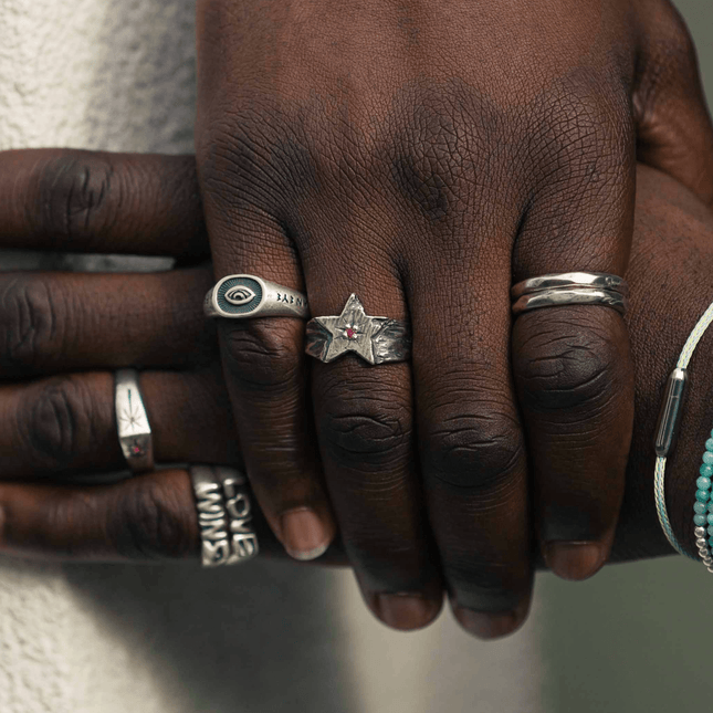 Double Faceted Bands Sterling Silver Ring-Ring-Kompsós