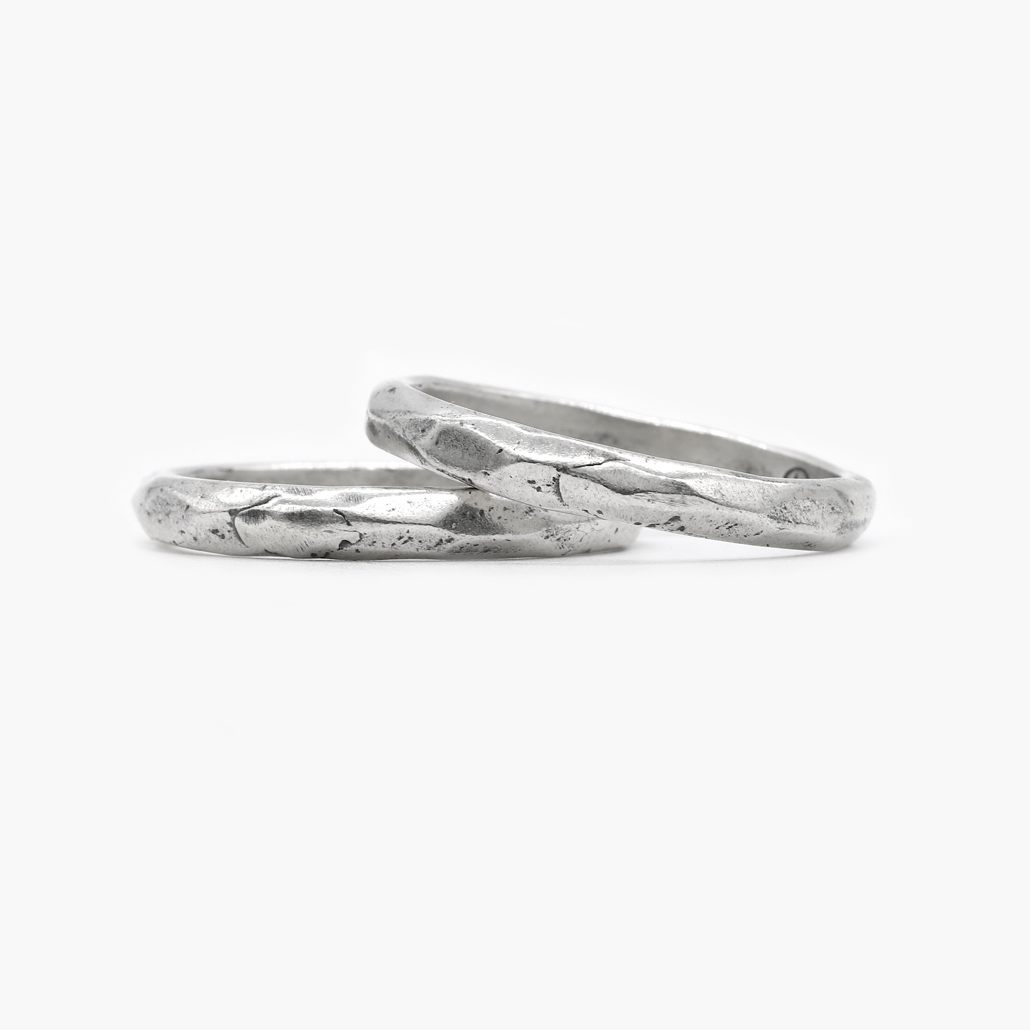 Double Faceted Bands Sterling Silver Ring-Ring-Kompsós