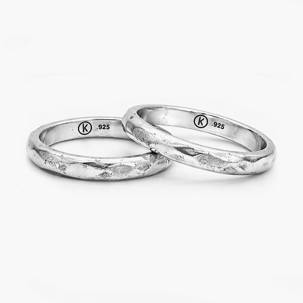 Double Faceted Bands Sterling Silver Ring-Ring-Kompsós