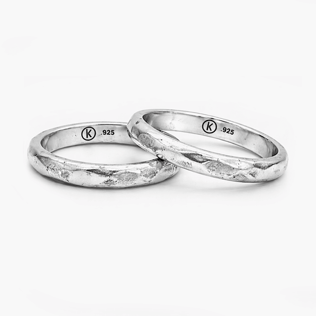 Double Faceted Bands Sterling Silver Ring-Ring-Kompsós