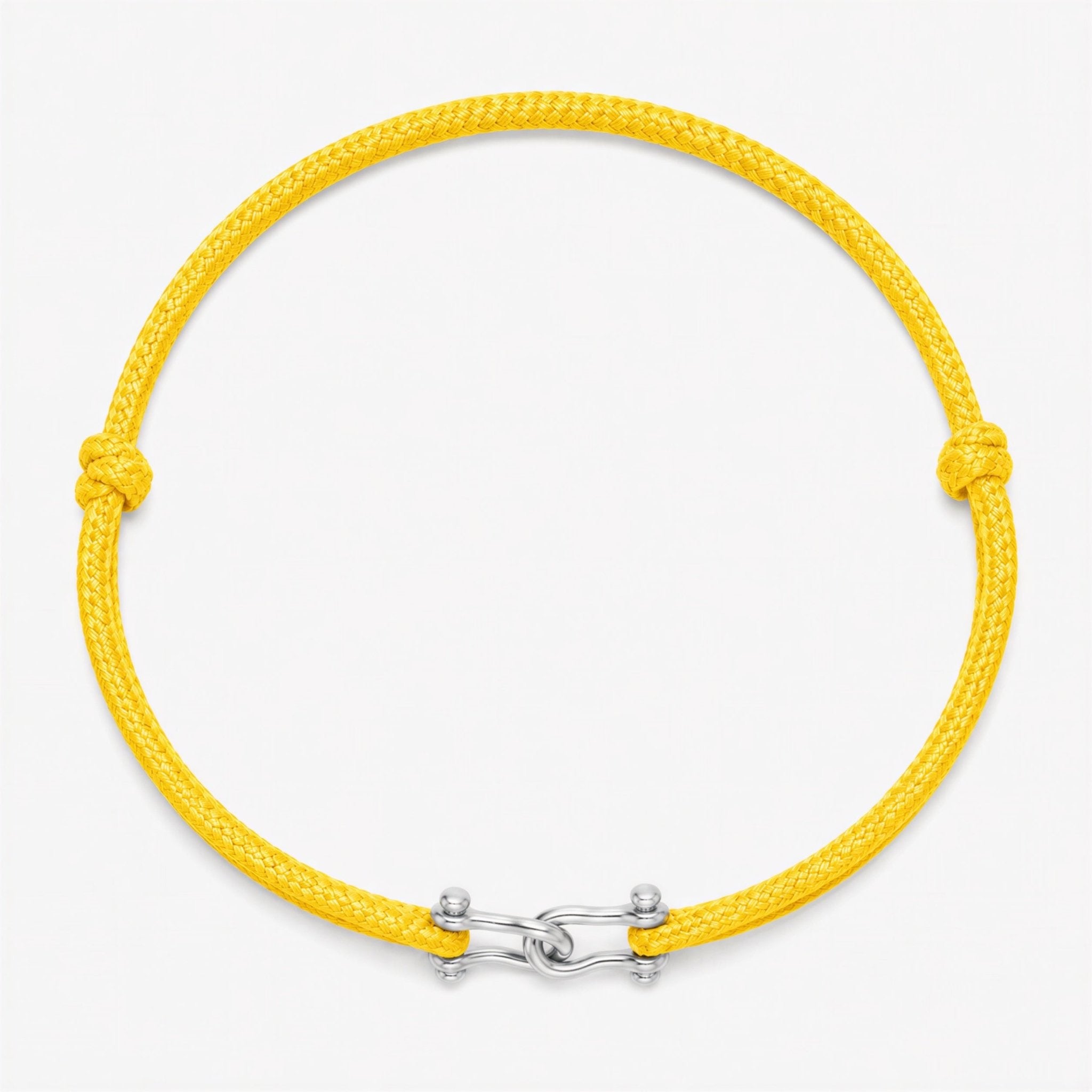 Double Shackles Cord Bracelet (Canary Yellow)-Bracelet-Kompsós