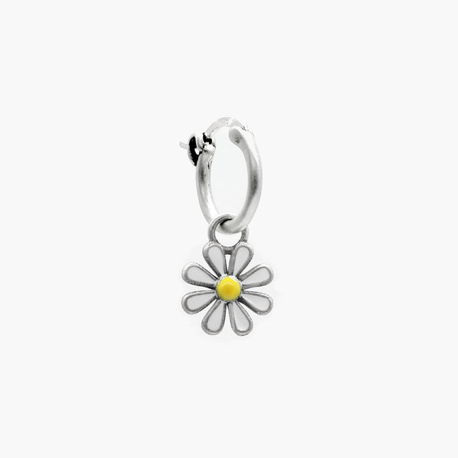 Enamelled Daisy Sterling Silver Earring-Earring-Kompsós