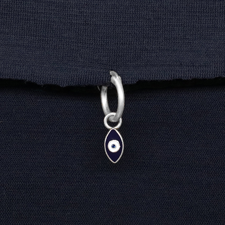 Enamelled Evil Eye Sterling Silver Earring-Earring-Kompsós