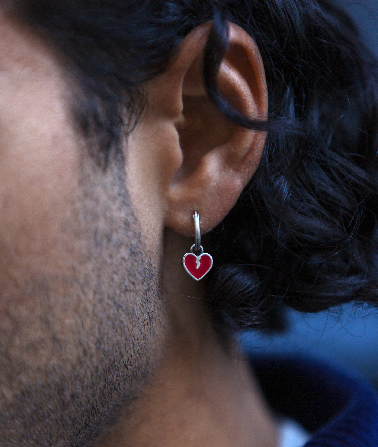 Enamelled Heartbreak Sterling Silver Earring-Earring-Kompsós