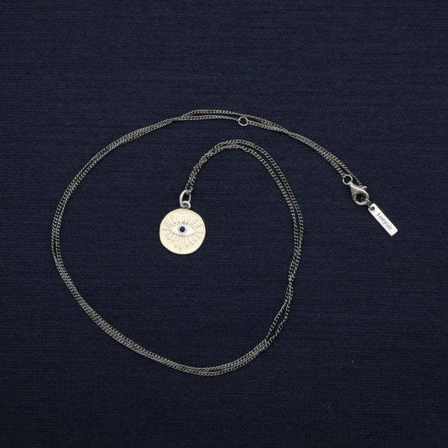 Enamelled "Thessaloniki" Evil Eye Necklace-Necklace-Kompsós