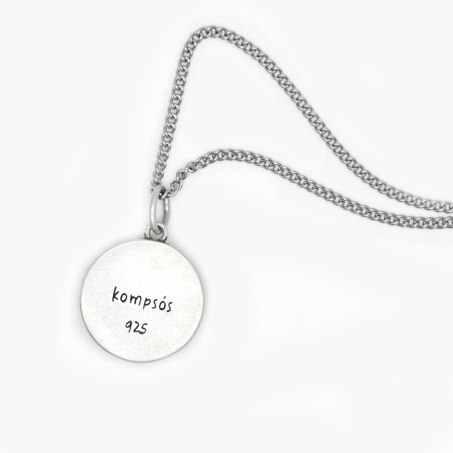 Evil Eye Necklace With Matte Onyx Stone-Necklace-Kompsós