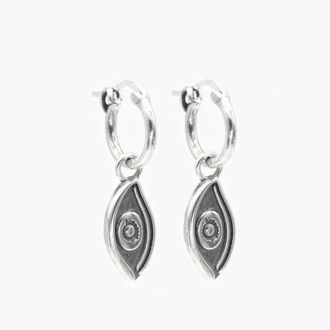 Evil Eye Sterling Silver Earring-Earring-Kompsós