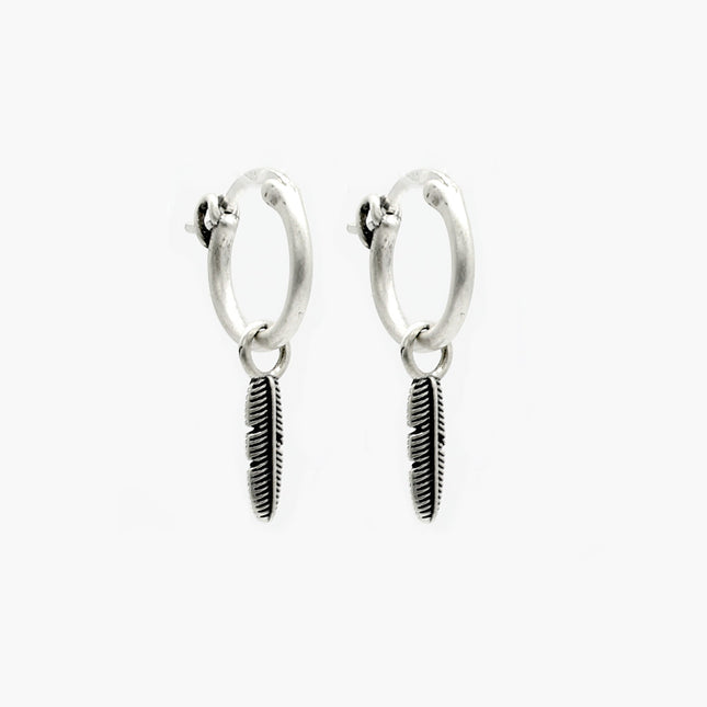 Feather Sterling Silver Earring-Earring-Kompsós