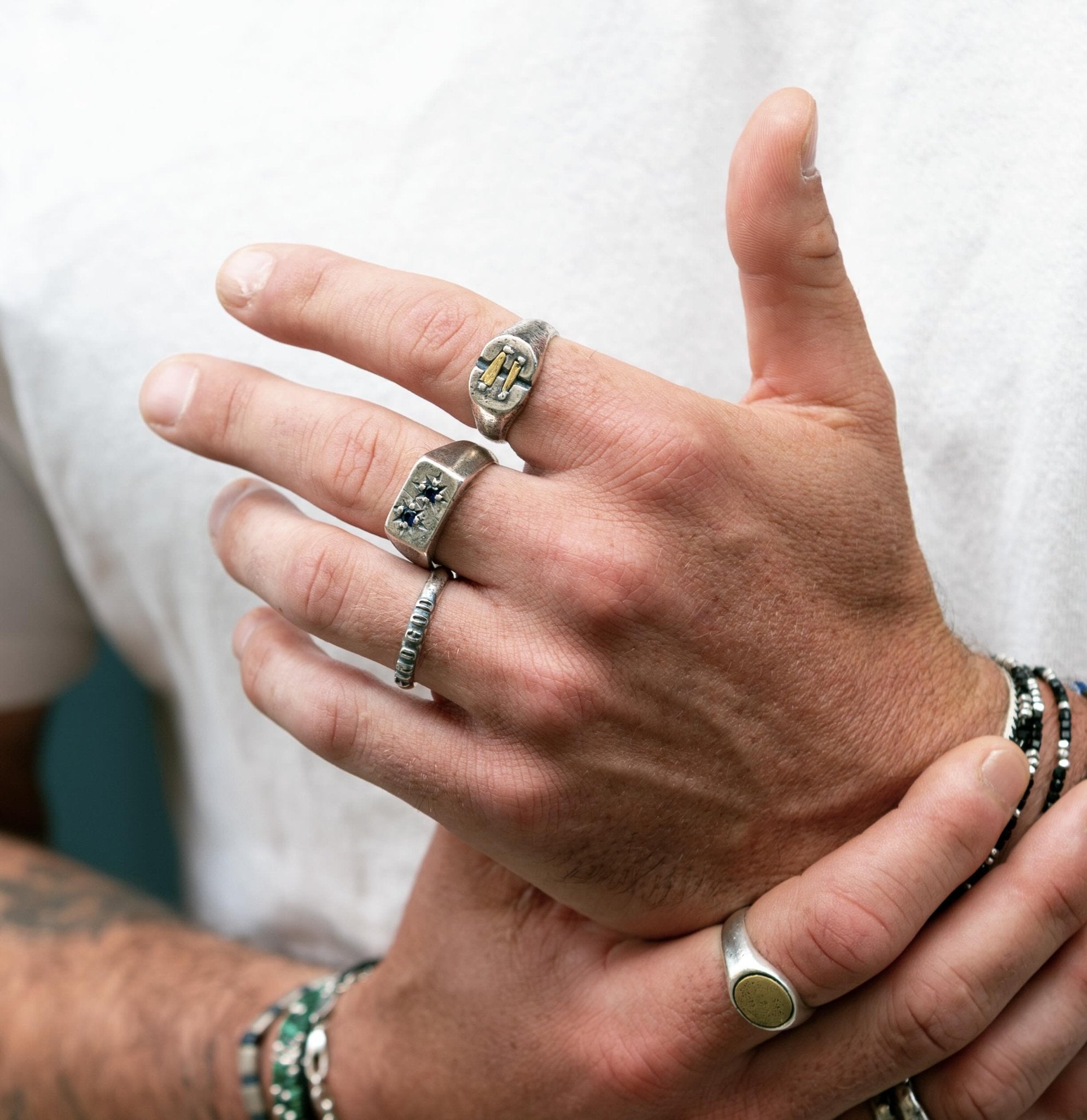 Find God Sterling Silver Ring Band-Ring-Kompsós
