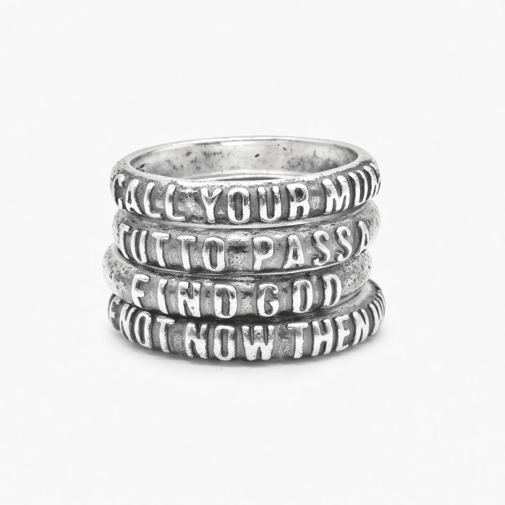 Find God Sterling Silver Ring Band-Ring-Kompsós
