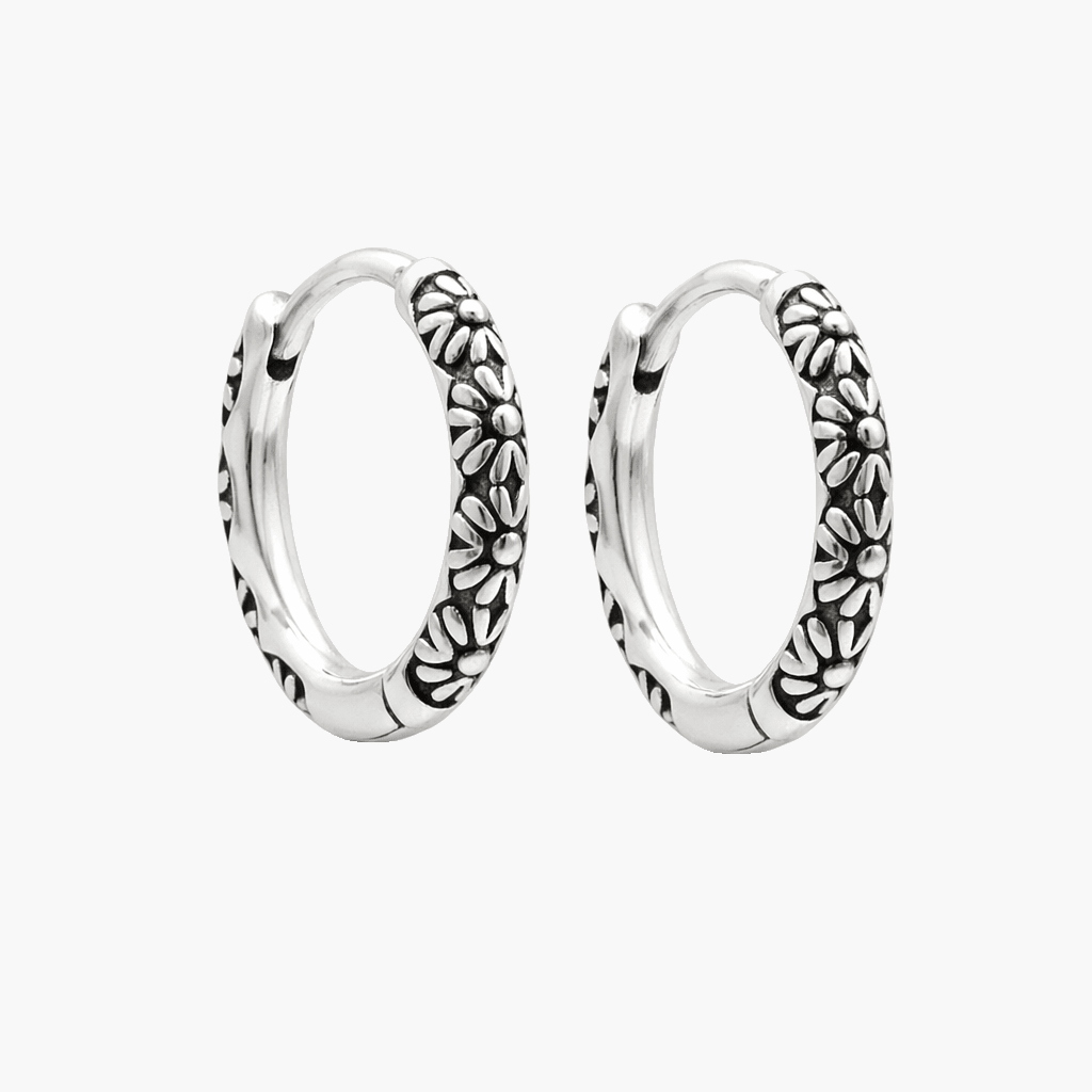 Floral Sterling Silver Earring-Earring-Kompsós