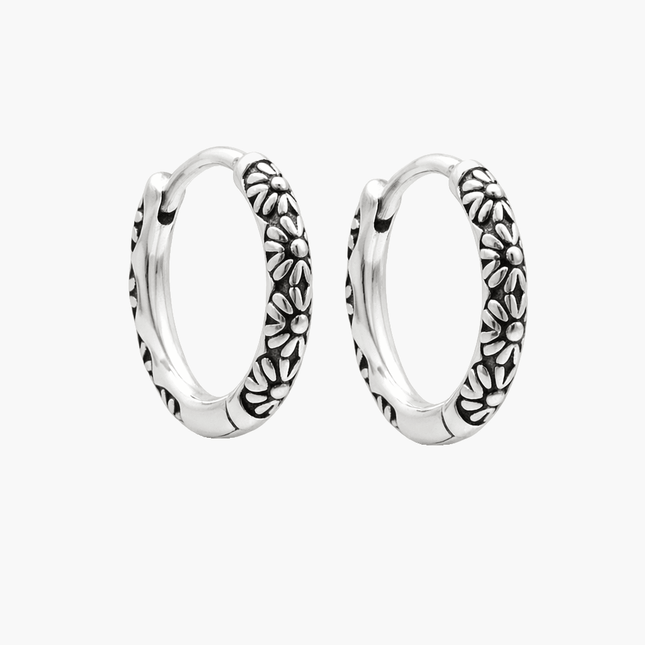 Floral Sterling Silver Earring-Earring-Kompsós