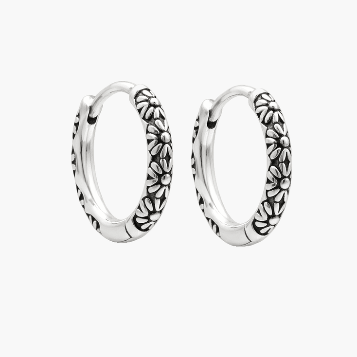 Floral Sterling Silver Earring-Earring-Kompsós