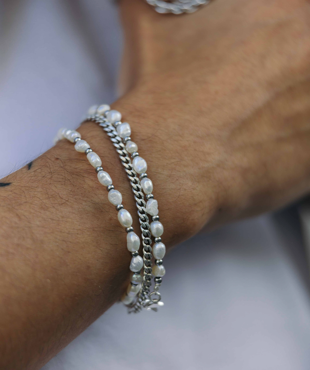Freshwater Pearl Silver Bracelet-Jewelry-Kompsós