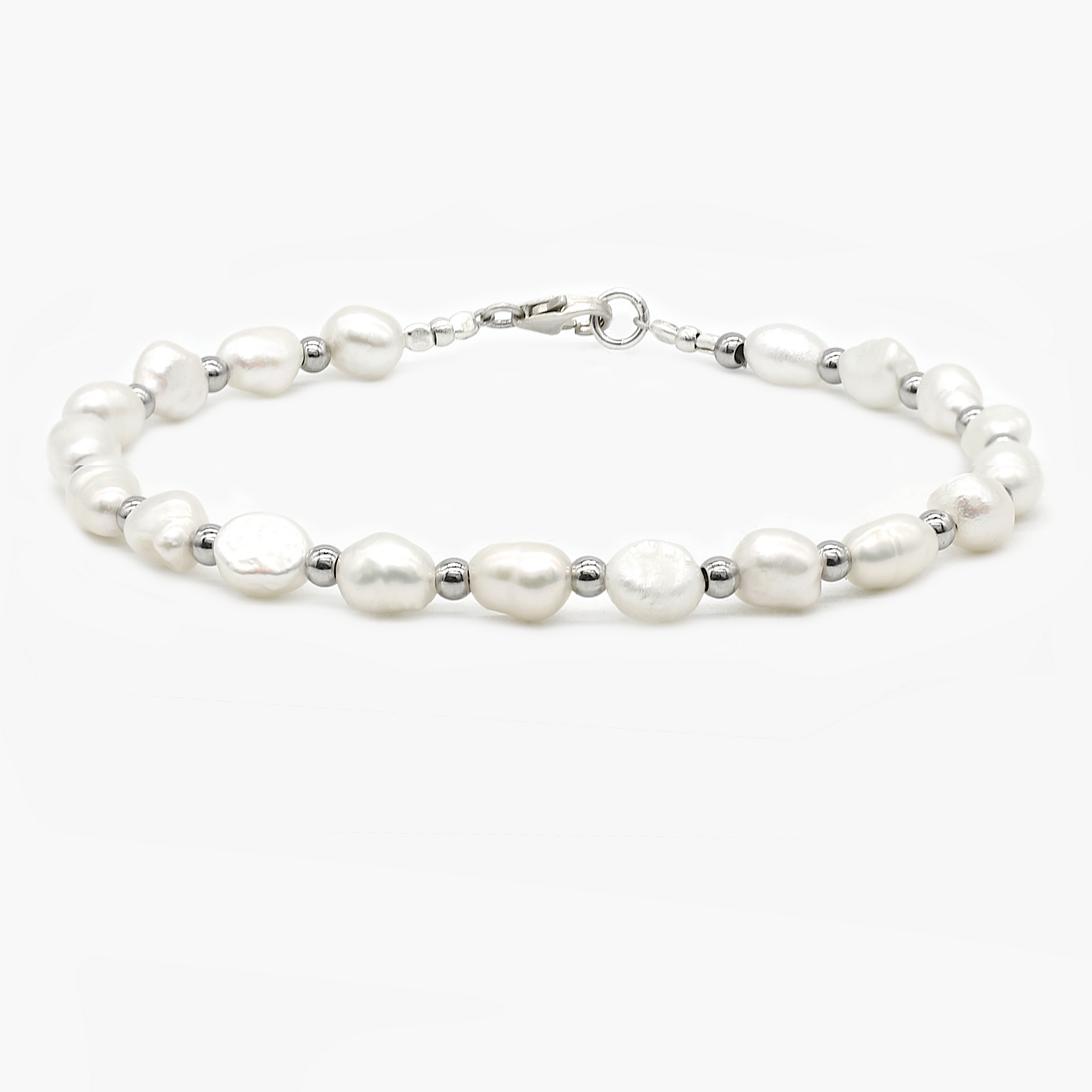 Freshwater Pearl Silver Bracelet-Jewelry-Kompsós
