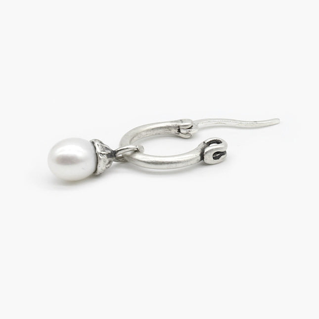 Freshwater Pearl Sterling Silver Earring-Earring-Kompsós