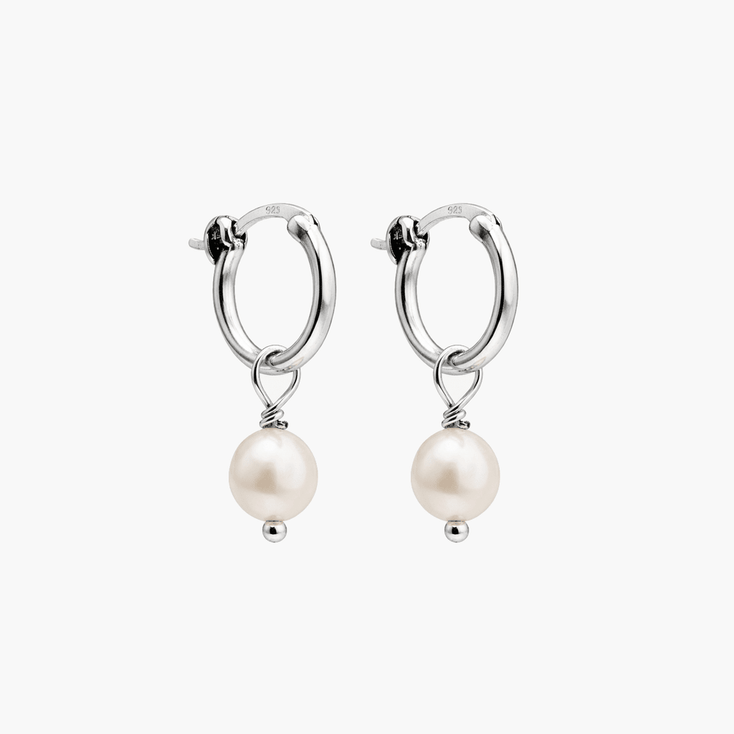 Freshwater Pearl Sterling Silver Earring-Earring-Kompsós